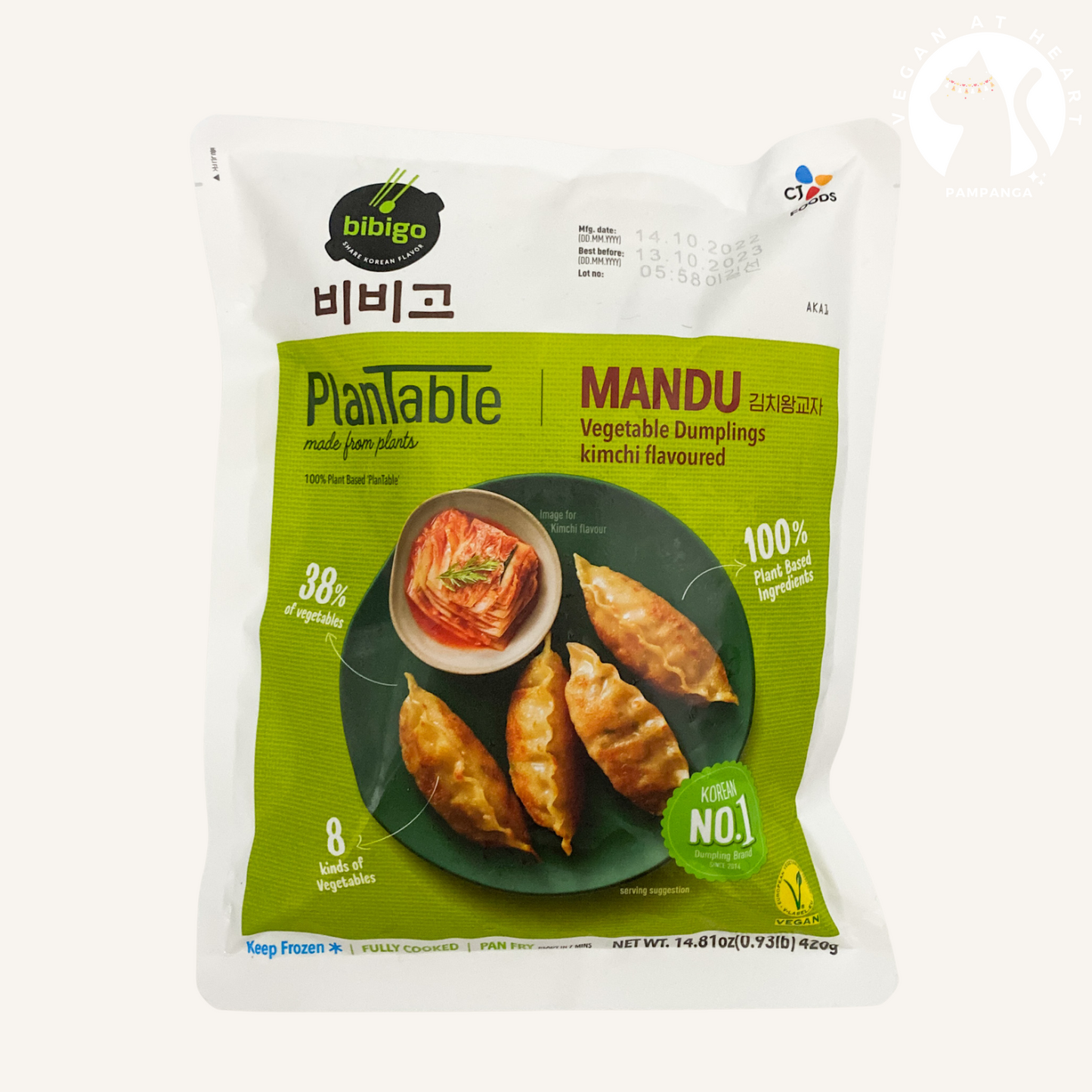 Korean Mandu/Vegetables Dumplings Kimchi Flavoured 420g